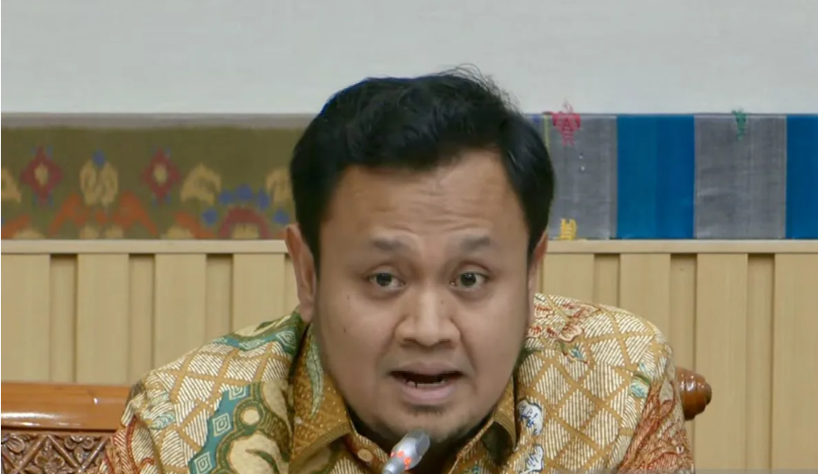 Tangkapan layar Bimantoro Wiyono saat menyampaikan pendapat dalam rapat di DPR terkait kasus Koperasi BLN di Jakarta.