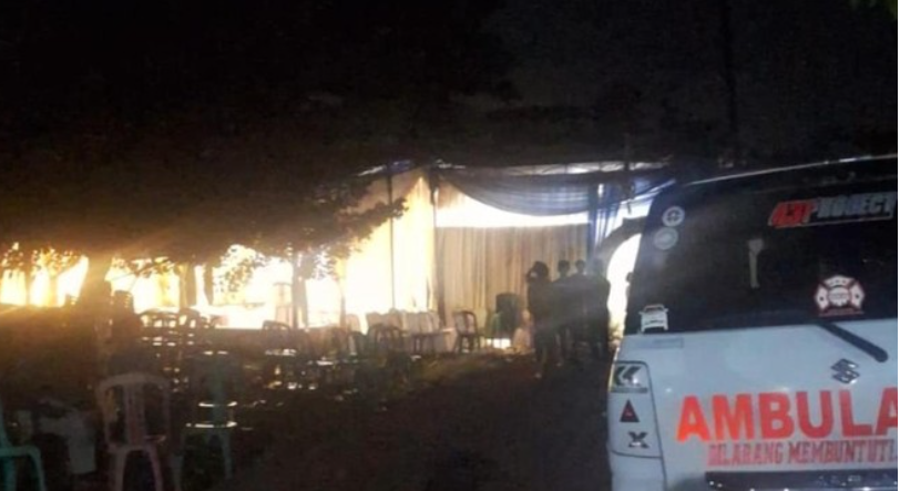 Lokasi pesta pernikahan di Desa Kertamukti, Purwakarta, yang menjadi tempat terjadinya pengeroyokan hingga menewaskan pemilik hajatan.